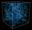 Simulated dark matter distribution in the universe