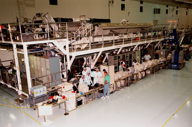 Shuttle bay mockup at the Space Station Processing Facility